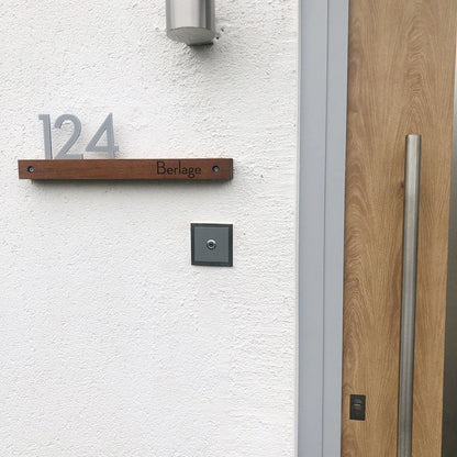 Underline African Teak Iroko or Hollow Aluminum Address Plaque - LED Signs