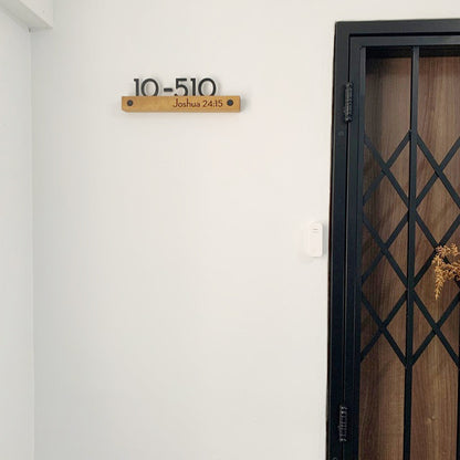 Underline African Teak Iroko or Hollow Aluminum Address Plaque - LED Signs