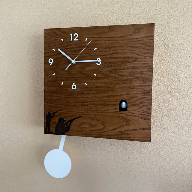 Time Box Modern Cuckoo Bird.  Cuckoo and Pendulum Wall Clock