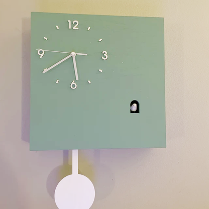 Time Box Modern Cuckoo Bird.  Cuckoo and Pendulum Wall Clock