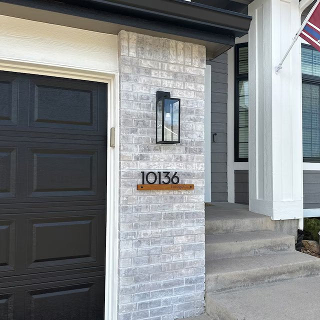 Underline African Teak Iroko or Hollow Aluminum Address Plaque - LED Signs