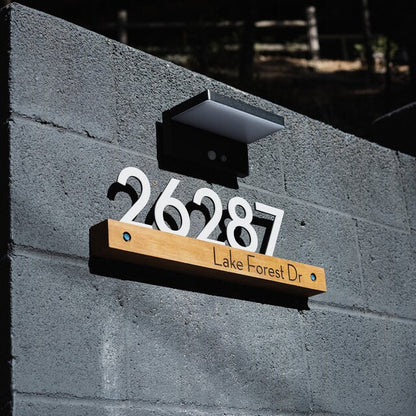 Underline African Teak Iroko or Hollow Aluminum Address Plaque - LED Signs