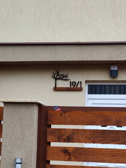 Underline African Teak Iroko or Hollow Aluminum Address Plaque - LED Signs