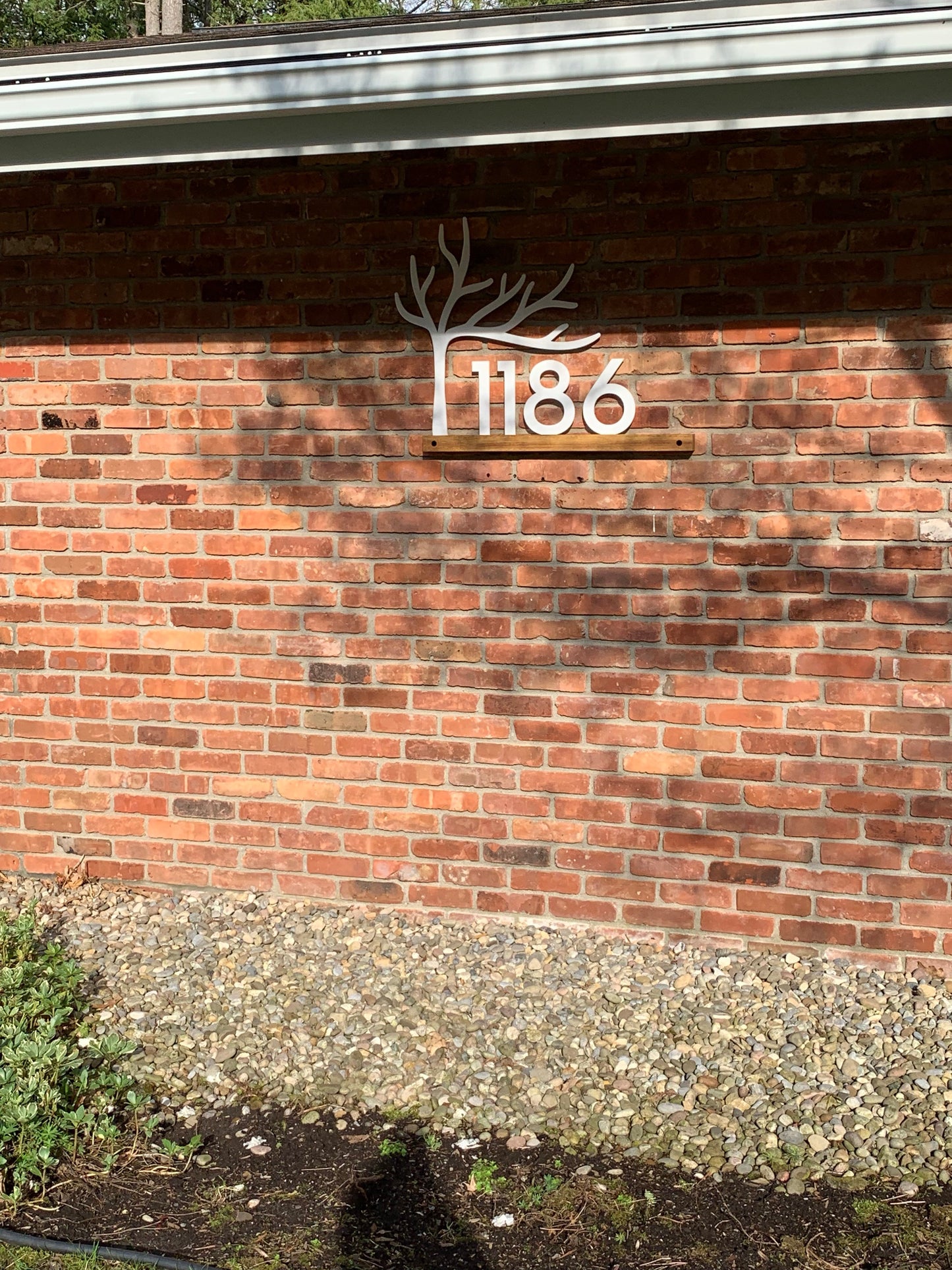 Underline African Teak Iroko or Hollow Aluminum Address Plaque - LED Signs