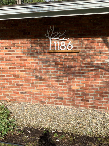 Underline African Teak Iroko or Hollow Aluminum Address Plaque - LED Signs