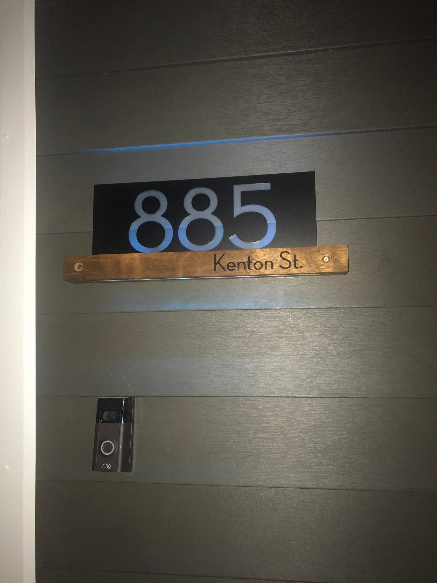 Underline African Teak Iroko or Hollow Aluminum Address Plaque - LED Signs