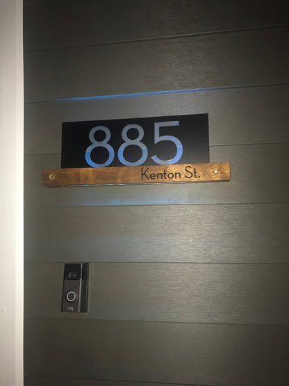 Underline African Teak Iroko or Hollow Aluminum Address Plaque - LED Signs