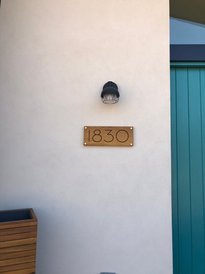 Solid Wood Address Plaques African Teak (Iroko) - Signs