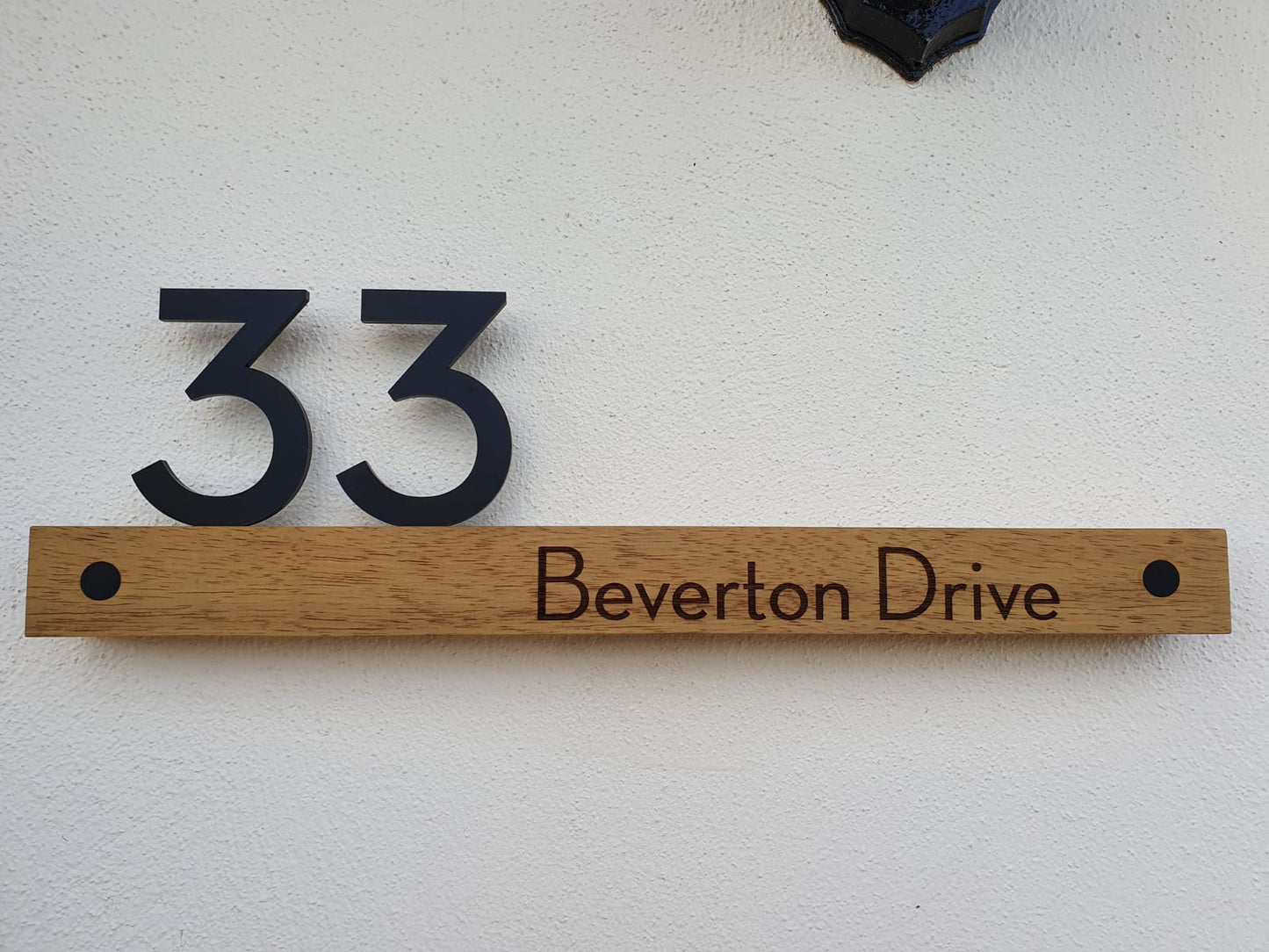 Underline African Teak Iroko or Hollow Aluminum Address Plaque - LED Signs