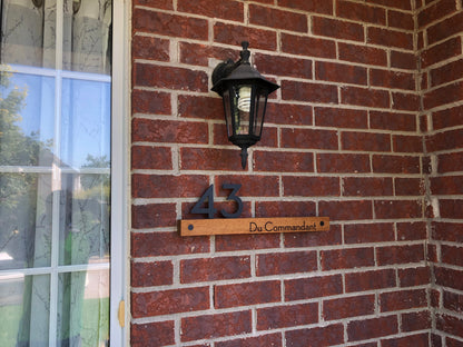 Underline African Teak Iroko or Hollow Aluminum Address Plaque - LED Signs