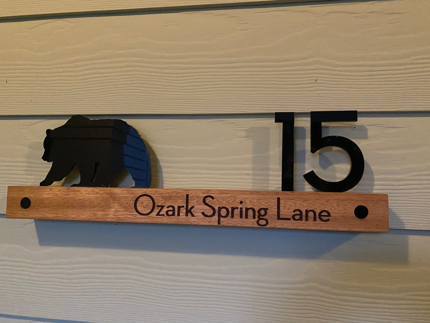 Underline African Teak Iroko or Hollow Aluminum Address Plaque - LED Signs