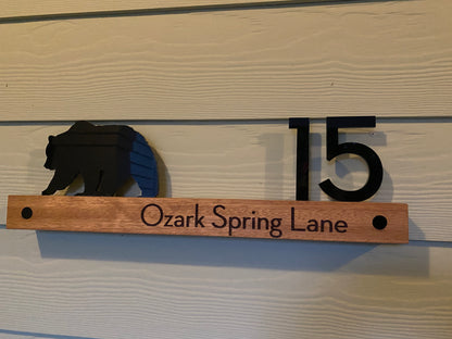Underline African Teak Iroko or Hollow Aluminum Address Plaque - LED Signs