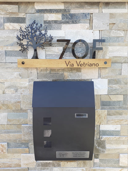 Underline African Teak Iroko or Hollow Aluminum Address Plaque - LED Signs