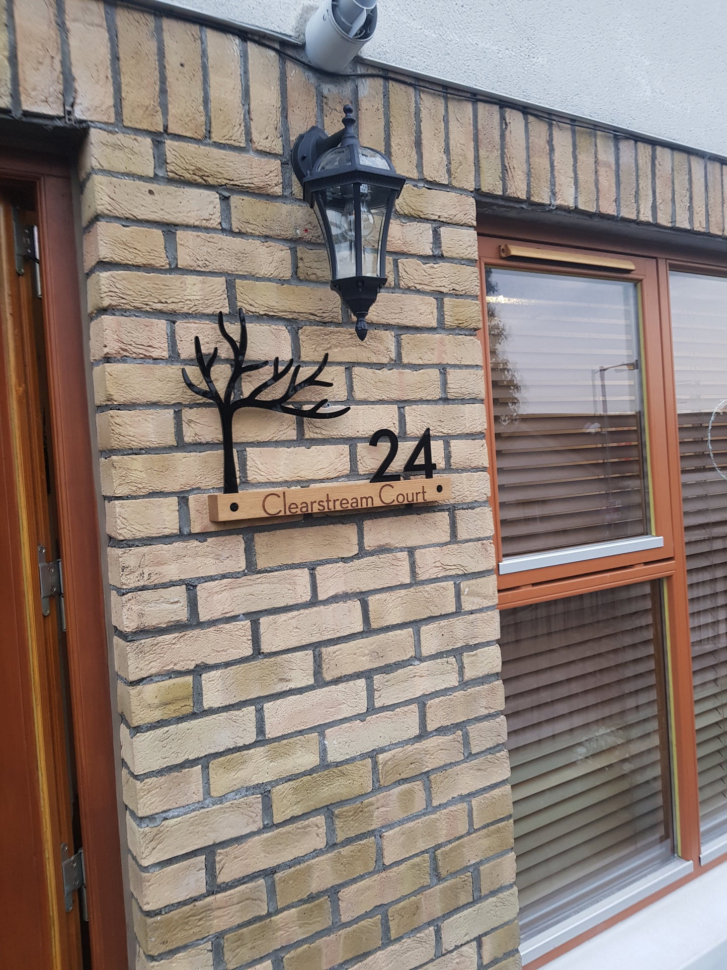 Underline African Teak Iroko or Hollow Aluminum Address Plaque - LED Signs