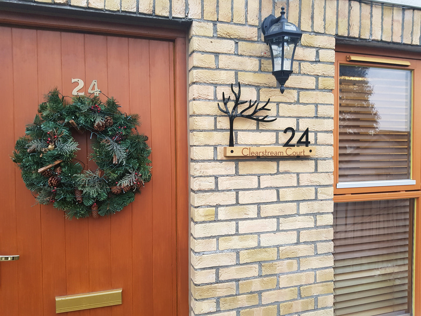 Underline African Teak Iroko or Hollow Aluminum Address Plaque - LED Signs