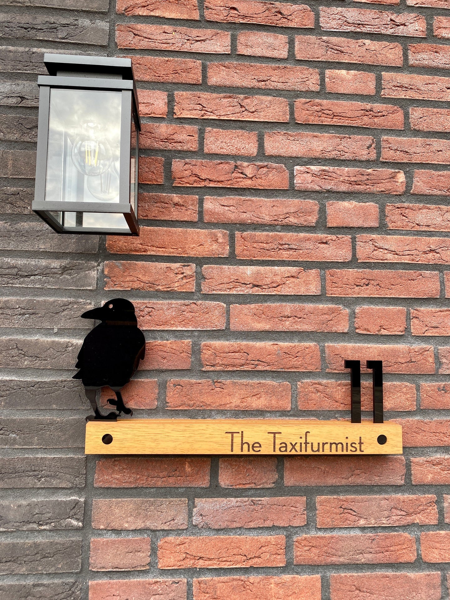 Underline African Teak Iroko or Hollow Aluminum Address Plaque - LED Signs