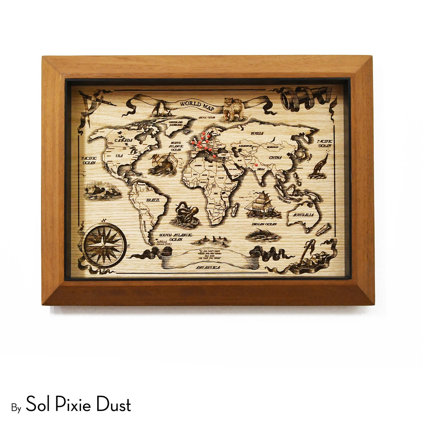 World Map Wall Frame