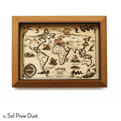 World Map Wall Frame