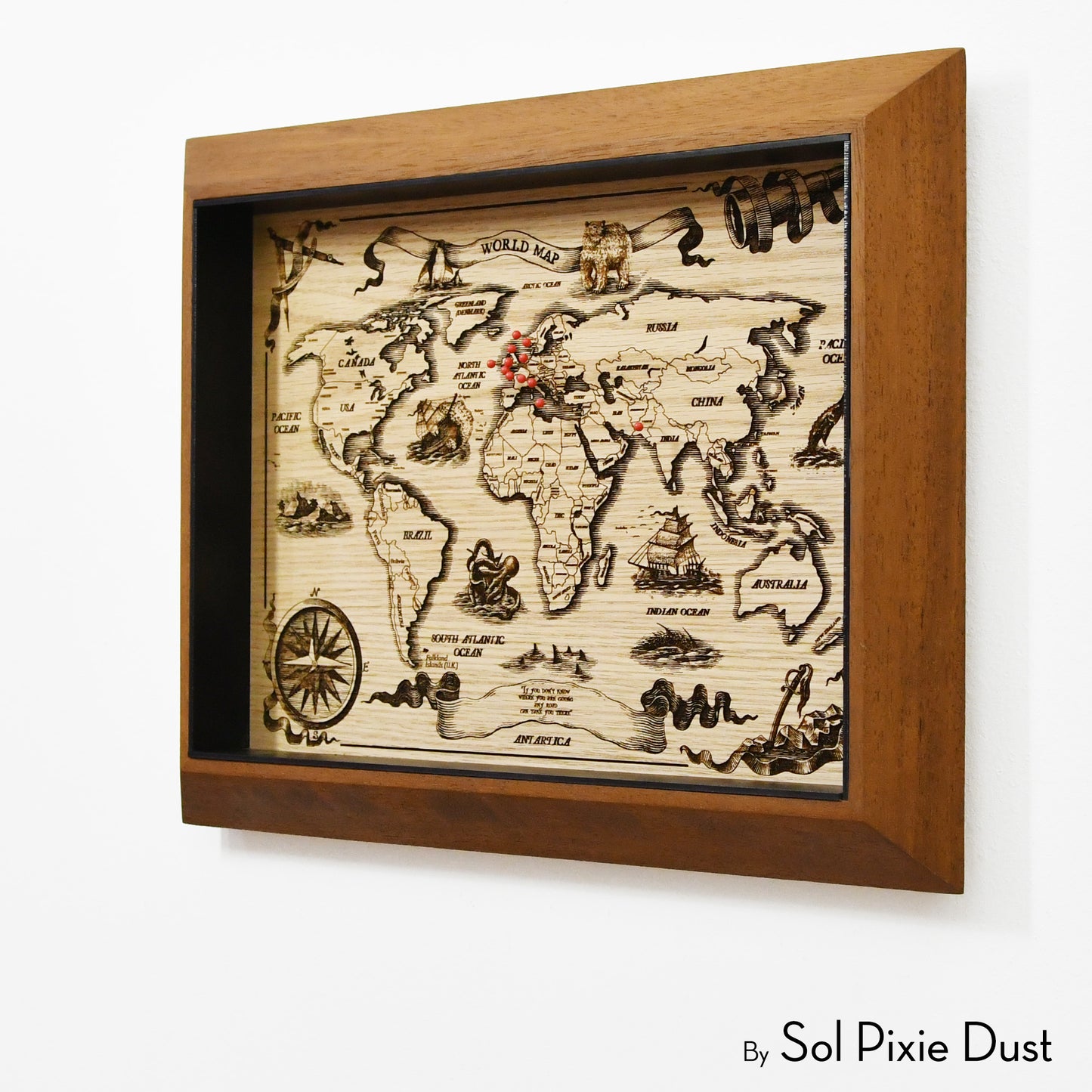 World Map Wall Frame