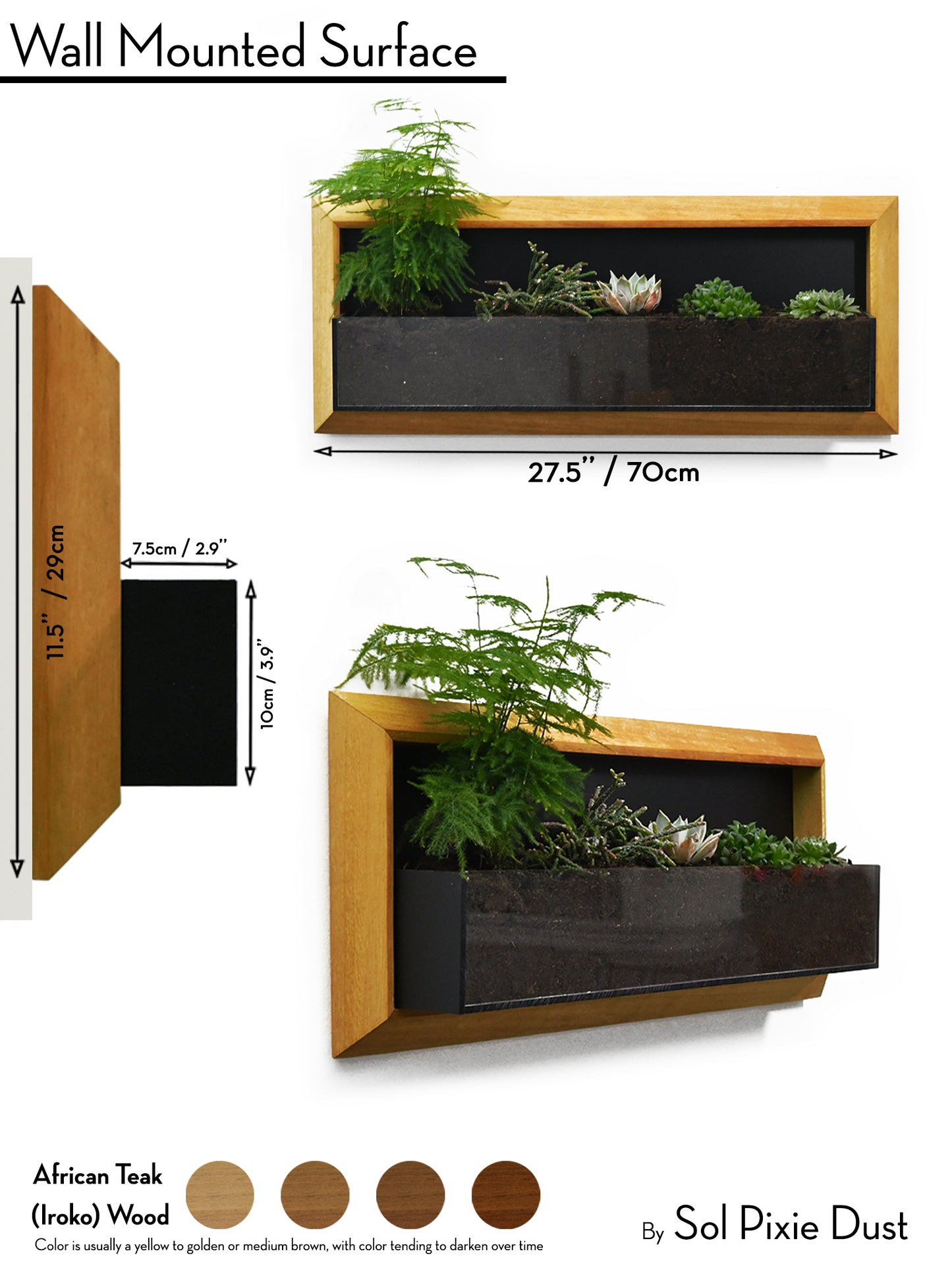 The "Living Frame" - Iroko Wood Planter