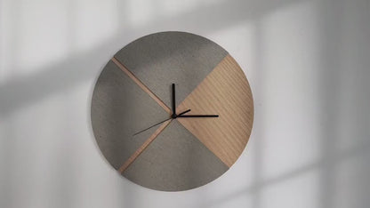 Organic Concrete and Wood Wall Clocks Designs