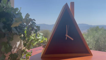 Cabin Cuckoo Bird Wall Clock - Table Clock - Solid Iroko Wood or White Oak