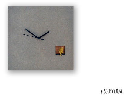 Concrete Wall Clocks Designs - Wire Bird