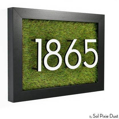 Aluminum & Solid Wood Iroko Frame Address Plaque With Aluminum Numbers