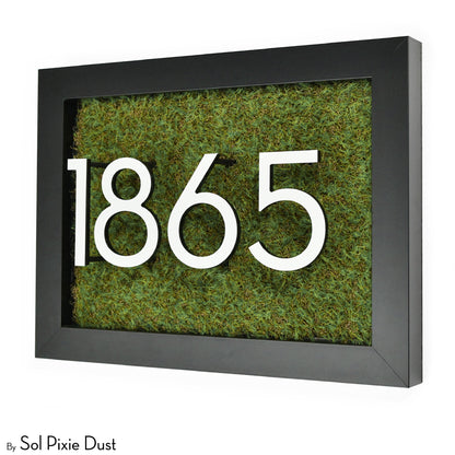 Aluminum & Solid Wood Iroko Frame Address Plaque With Aluminum Numbers