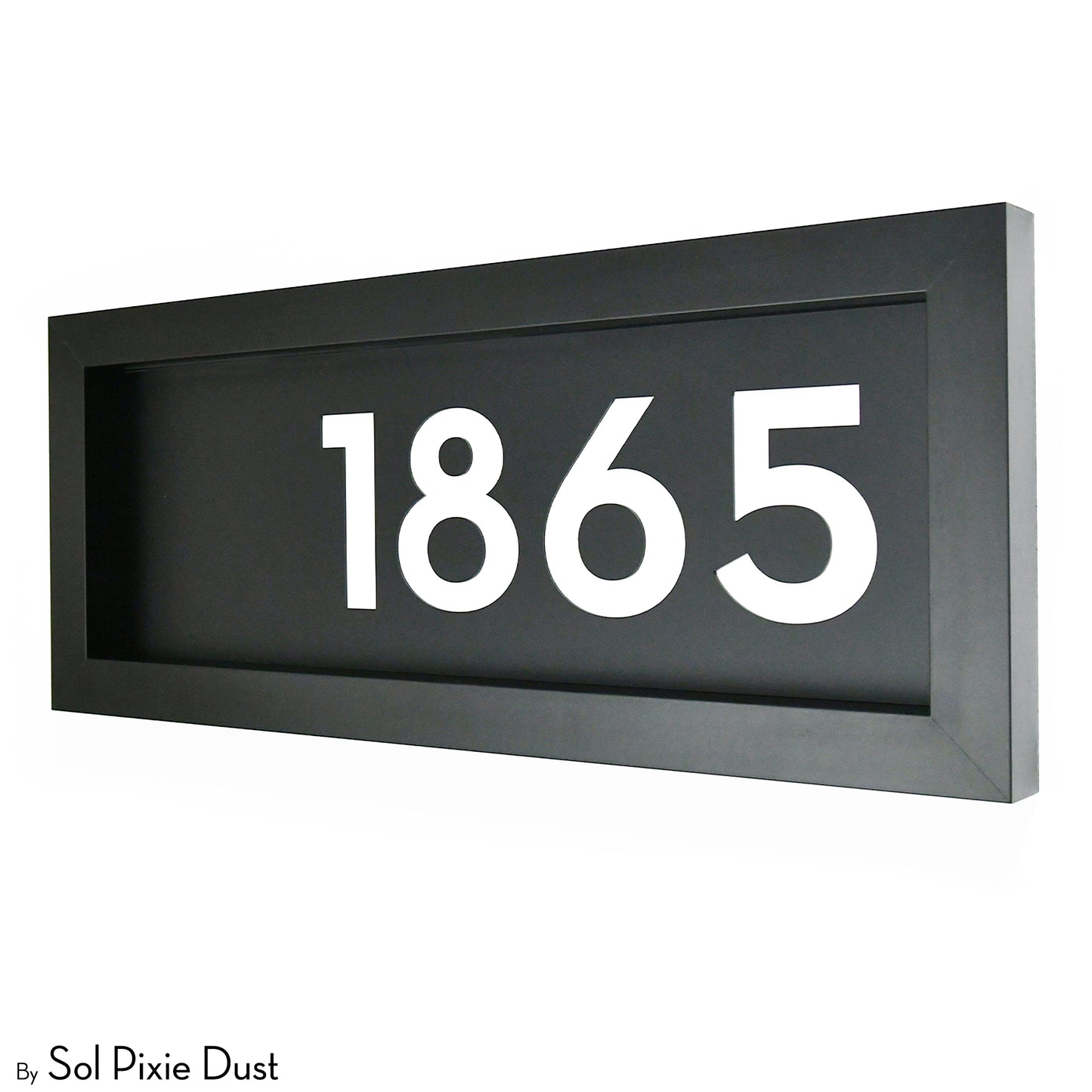 Aluminum & Solid Wood Iroko Frame Address Plaque With Aluminum Numbers