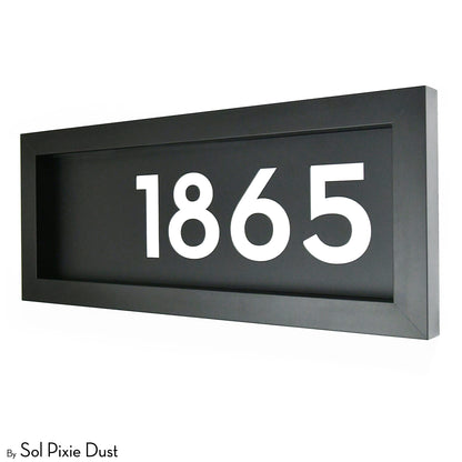 Aluminum & Solid Wood Iroko Frame Address Plaque With Aluminum Numbers