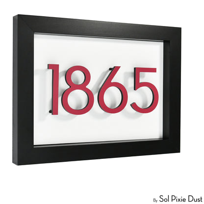 Aluminum & Solid Wood Iroko Frame Address Plaque With Aluminum Numbers