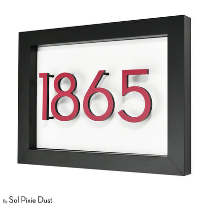 Aluminum & Solid Wood Iroko Frame Address Plaque With Aluminum Numbers