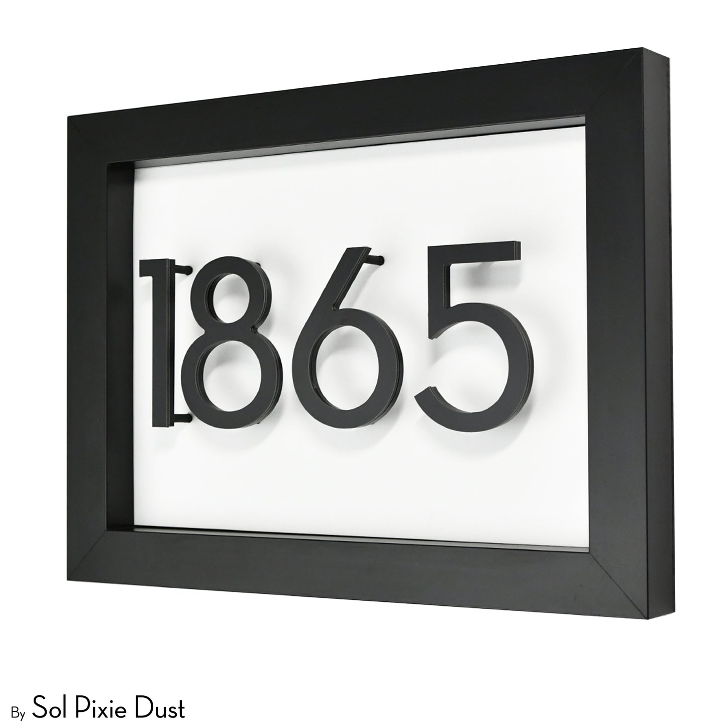 Aluminum & Solid Wood Iroko Frame Address Plaque With Aluminum Numbers