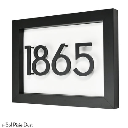 Aluminum & Solid Wood Iroko Frame Address Plaque With Aluminum Numbers