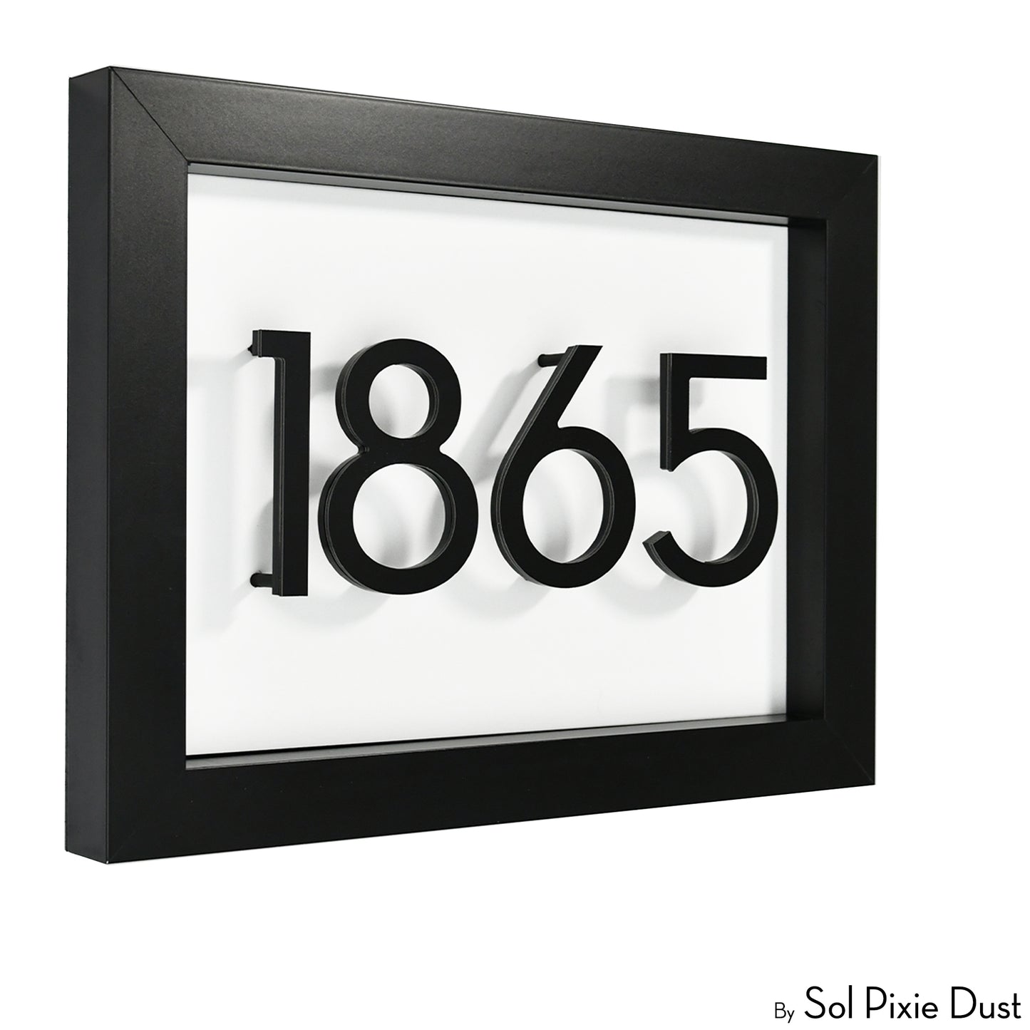 Aluminum & Solid Wood Iroko Frame Address Plaque With Aluminum Numbers