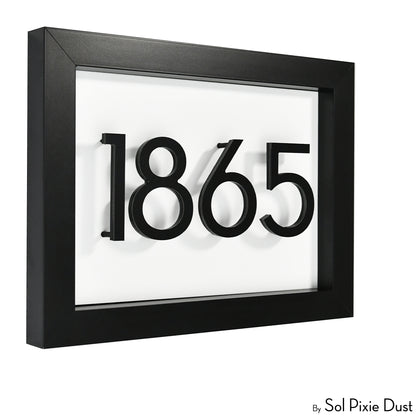 Aluminum & Solid Wood Iroko Frame Address Plaque With Aluminum Numbers