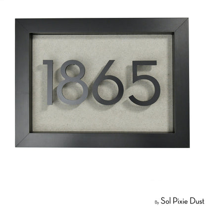 Aluminum & Solid Wood Iroko Frame Address Plaque With Aluminum Numbers