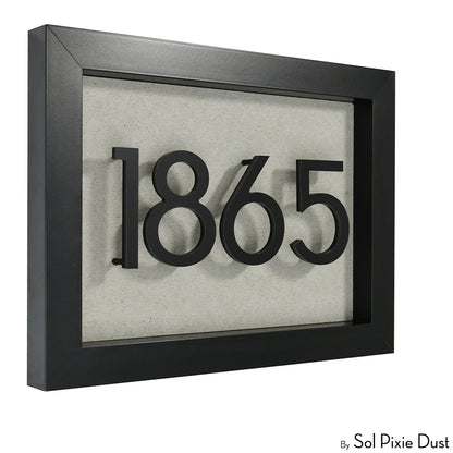 Aluminum & Solid Wood Iroko Frame Address Plaque With Aluminum Numbers