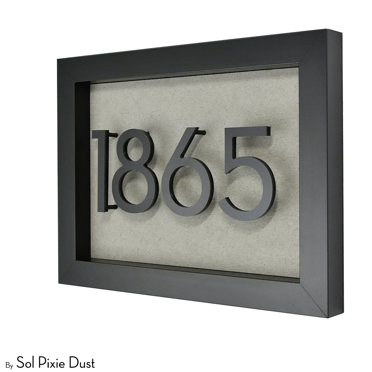 Aluminum & Solid Wood Iroko Frame Address Plaque With Aluminum Numbers