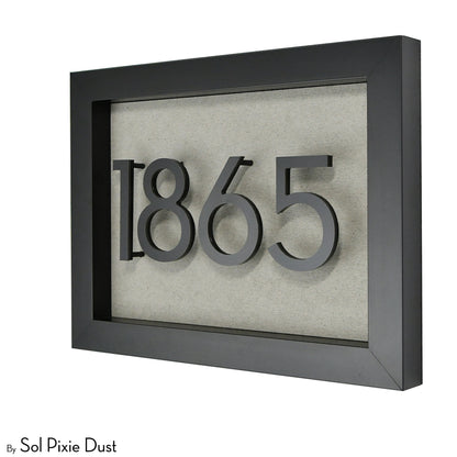 Aluminum & Solid Wood Iroko Frame Address Plaque With Aluminum Numbers