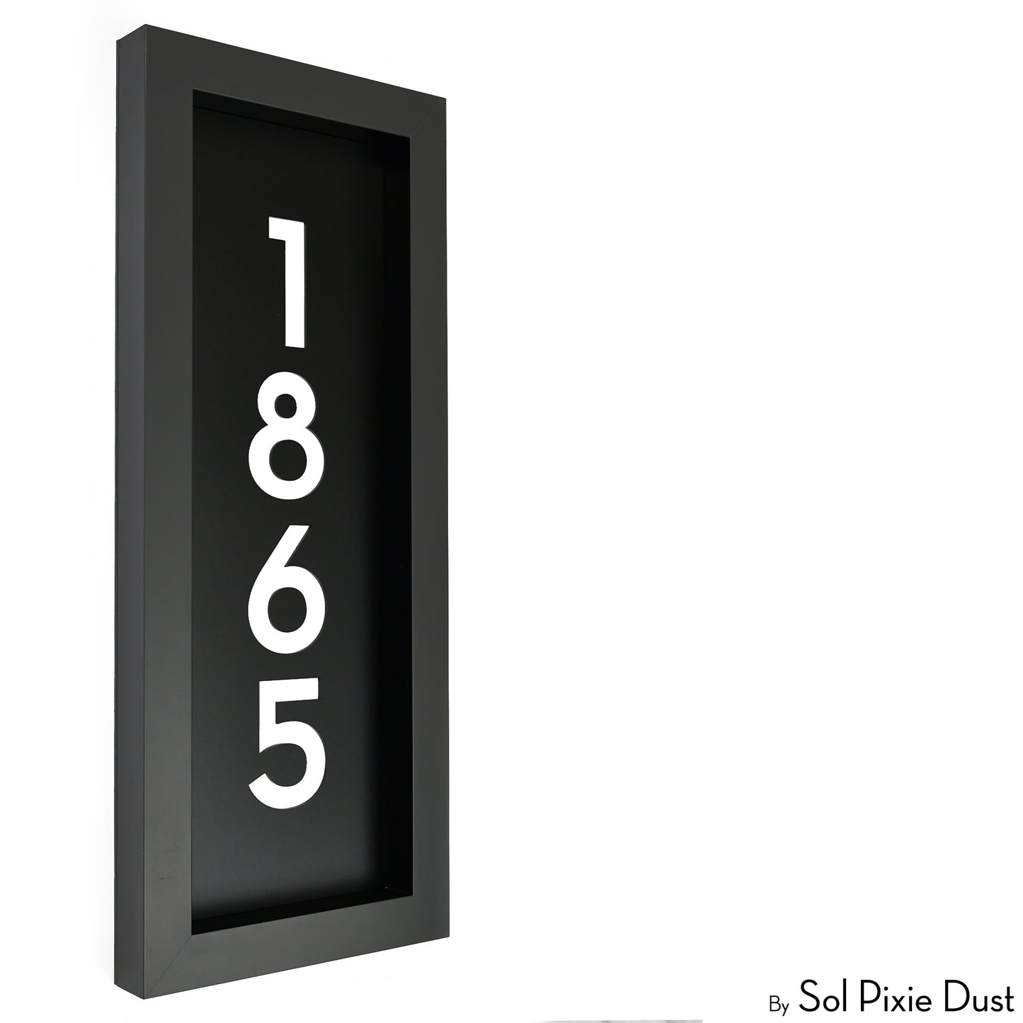 Aluminum & Solid Wood Iroko Frame Address Plaque With Aluminum Numbers