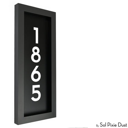 Aluminum & Solid Wood Iroko Frame Address Plaque With Aluminum Numbers