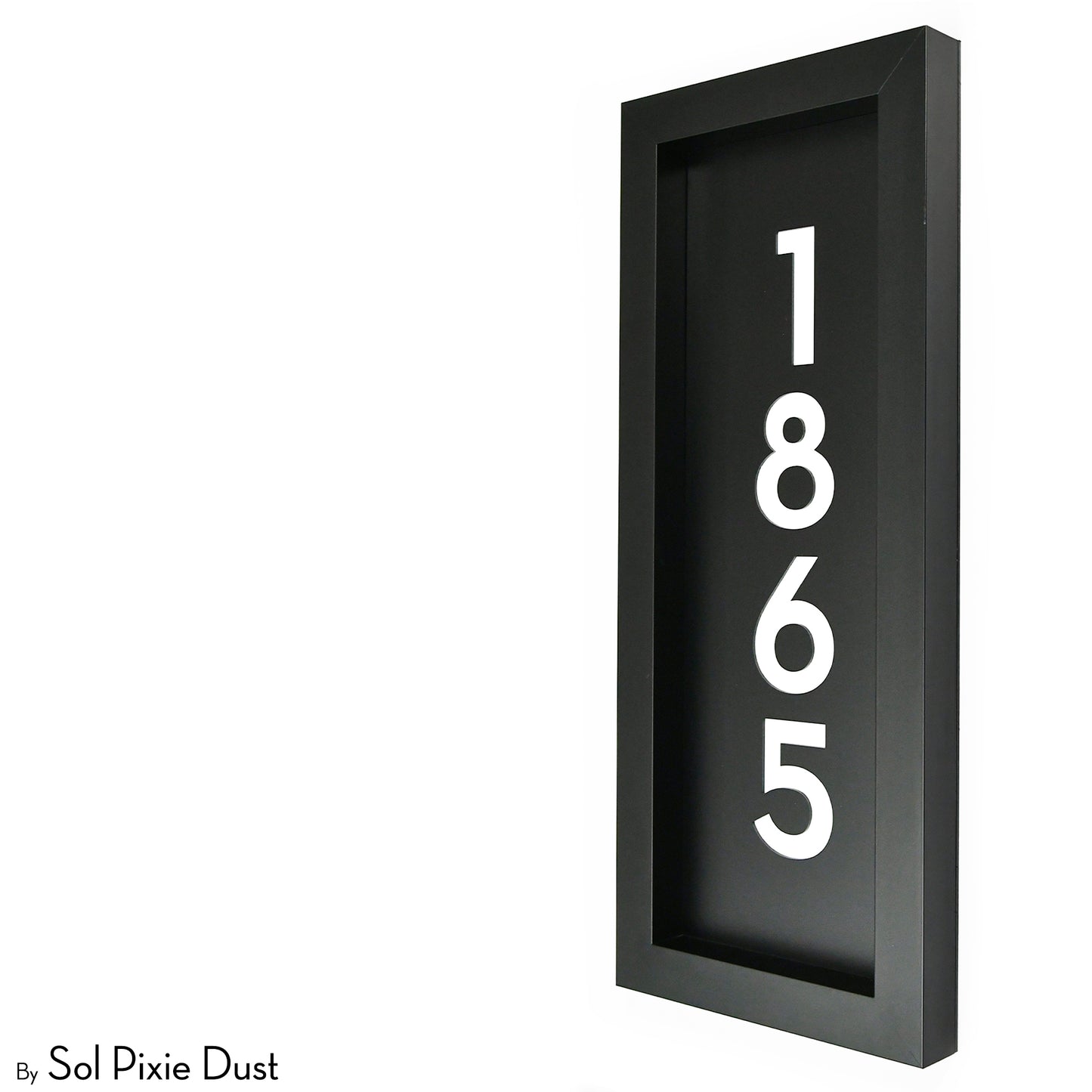 Aluminum & Solid Wood Iroko Frame Address Plaque With Aluminum Numbers
