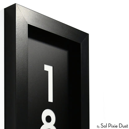 Aluminum & Solid Wood Iroko Frame Address Plaque With Aluminum Numbers