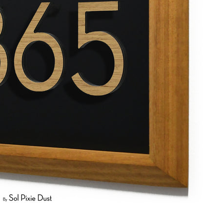 Aluminum & Solid Wood Iroko Frame Address Plaque With Aluminum Numbers