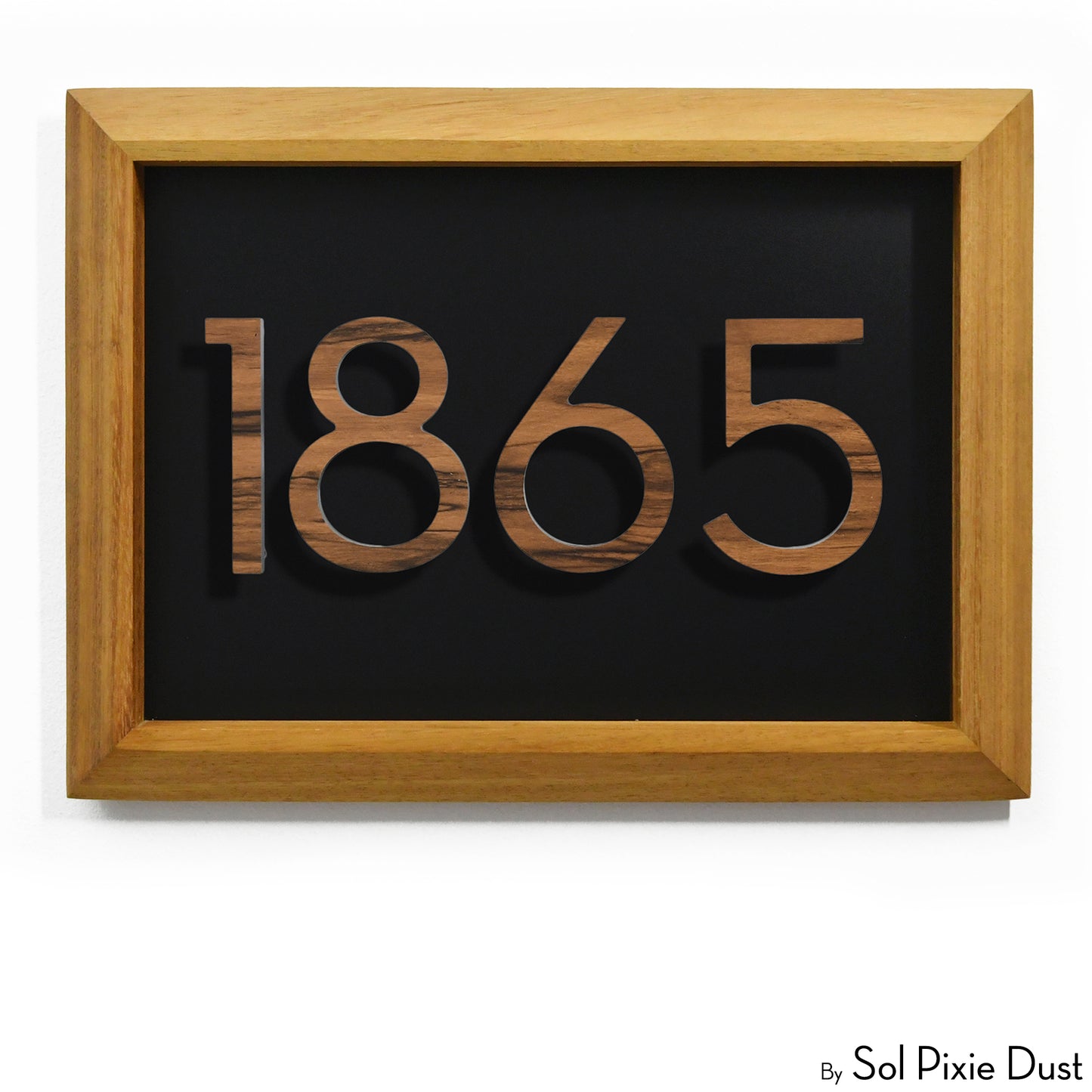 Aluminum & Solid Wood Iroko Frame Address Plaque With Aluminum Numbers