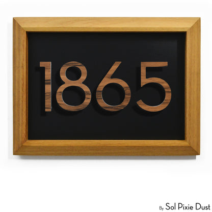 Aluminum & Solid Wood Iroko Frame Address Plaque With Aluminum Numbers