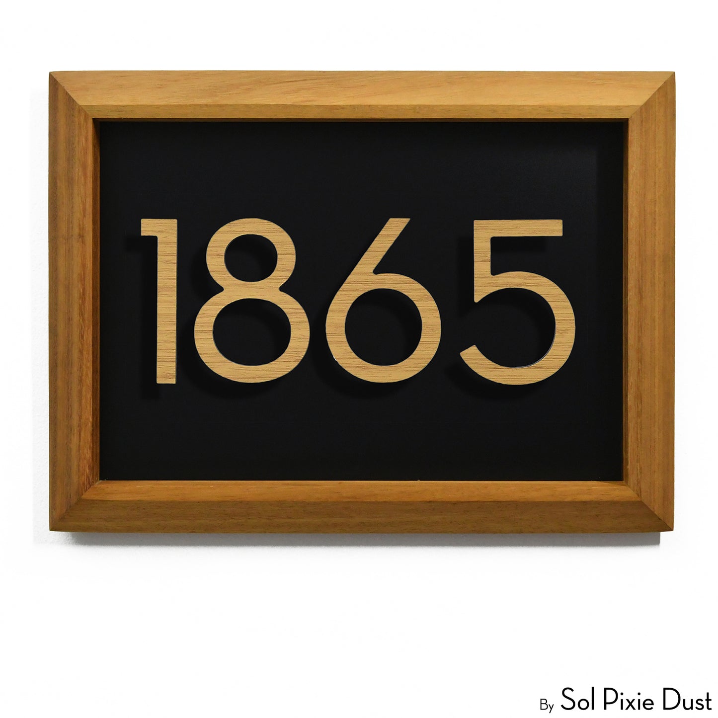 Aluminum & Solid Wood Iroko Frame Address Plaque With Aluminum Numbers