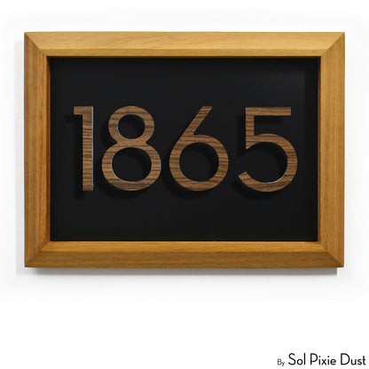 Aluminum & Solid Wood Iroko Frame Address Plaque With Aluminum Numbers